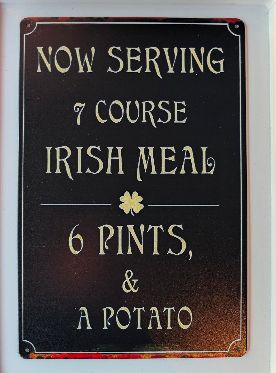 Blechschild , " Irish Meal" , ca. 30 cm  x 20 cm