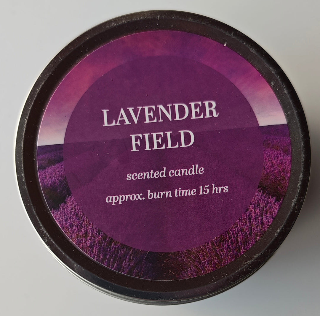 Duftkerze "Lavender Field"  140 gr. in hübscher Blechdose