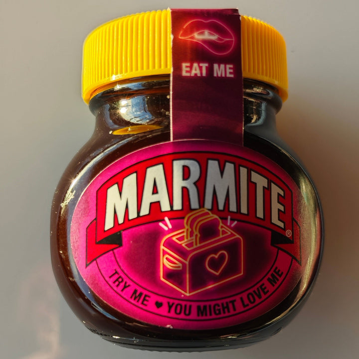 Marmite Glas, 125 gr. ( limited edition, pinkes Etikett)