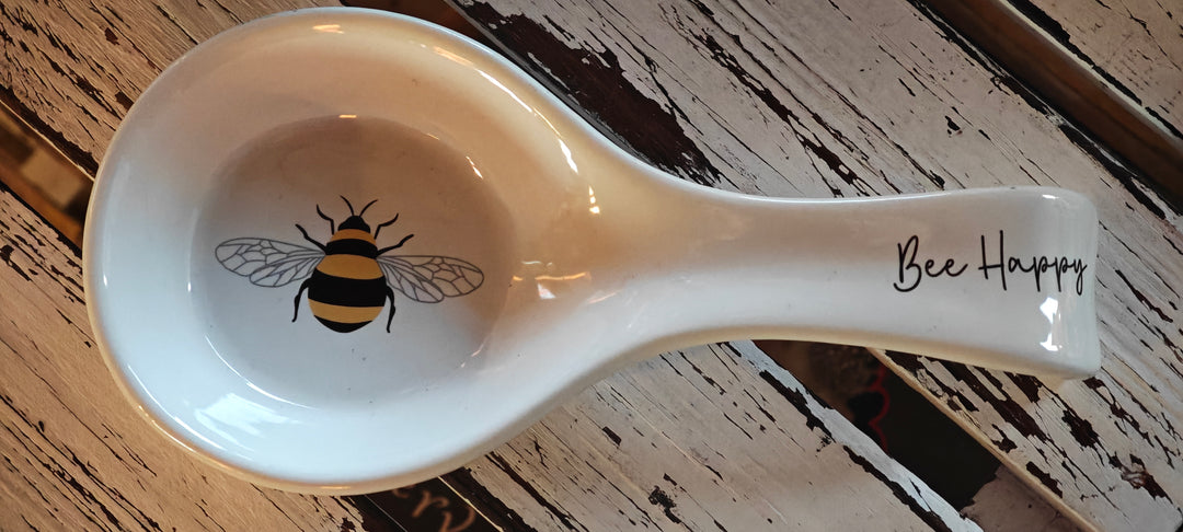 Löffel Ablage (Spoon Rest) "Motiv  "Bee happy"