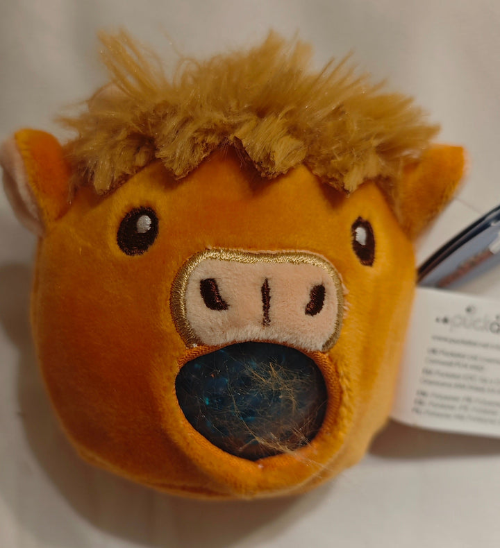 Quetschtier /Stressball  "Highland Cow",  hellorange