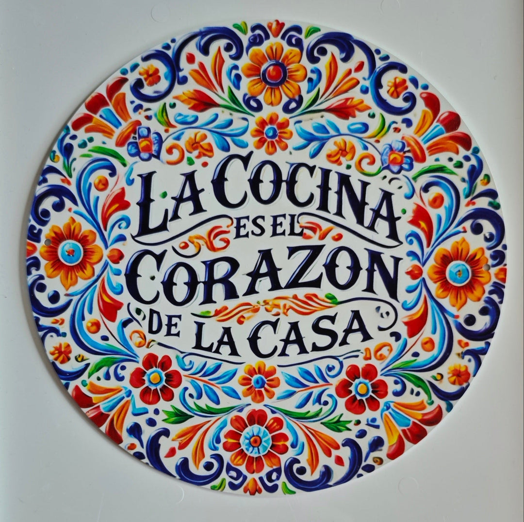 Blechschild " La Cocina es el Corazon de la Casa"