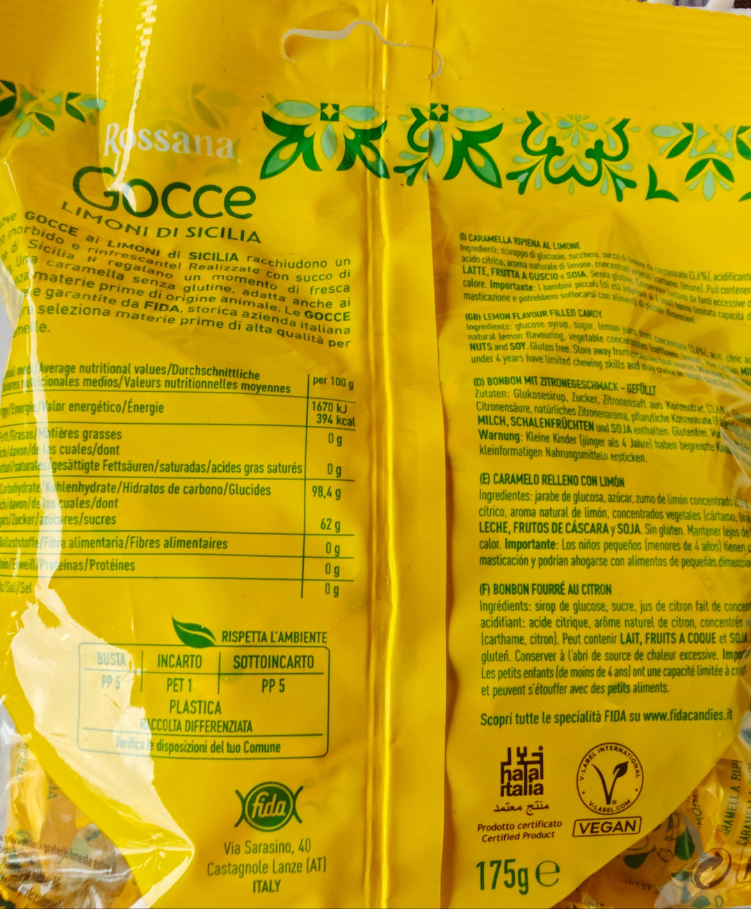 Gocce Limoni di Sicilia – Hartbonbons mit Zitronenfüllung