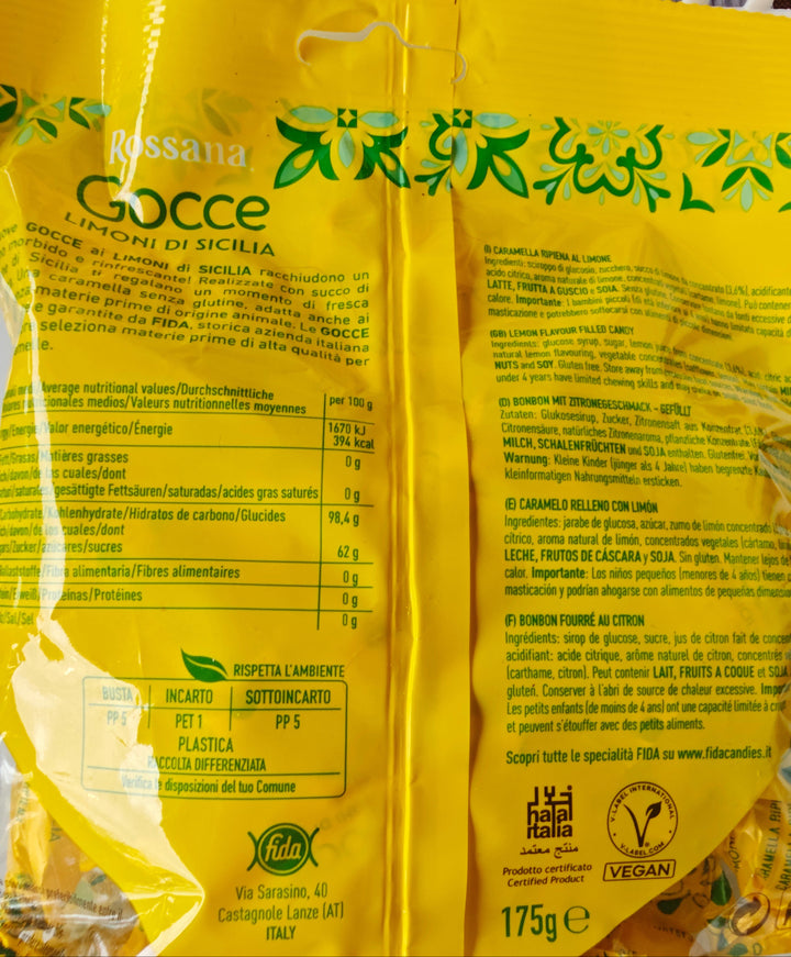 Gocce Limoni di Sicilia – Hartbonbons mit Zitronenfüllung