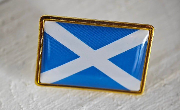 Brosche/Pin/Anstecknadel, "Schottland-Flagge ", goldfarbige Legierung
