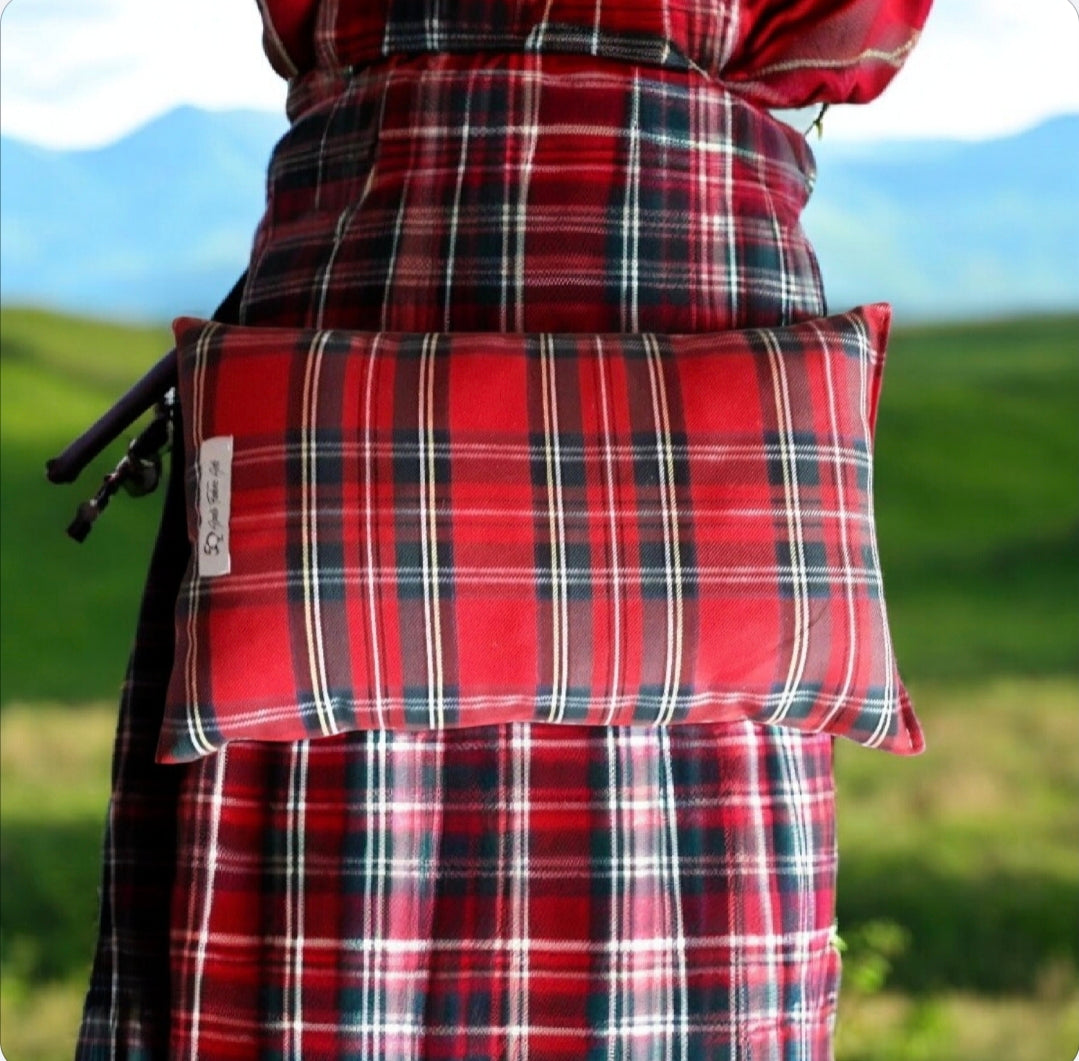 Reisekissen Motiv "Tartan, rot  " Größe 35cm  x 22 cm, Handarbeit