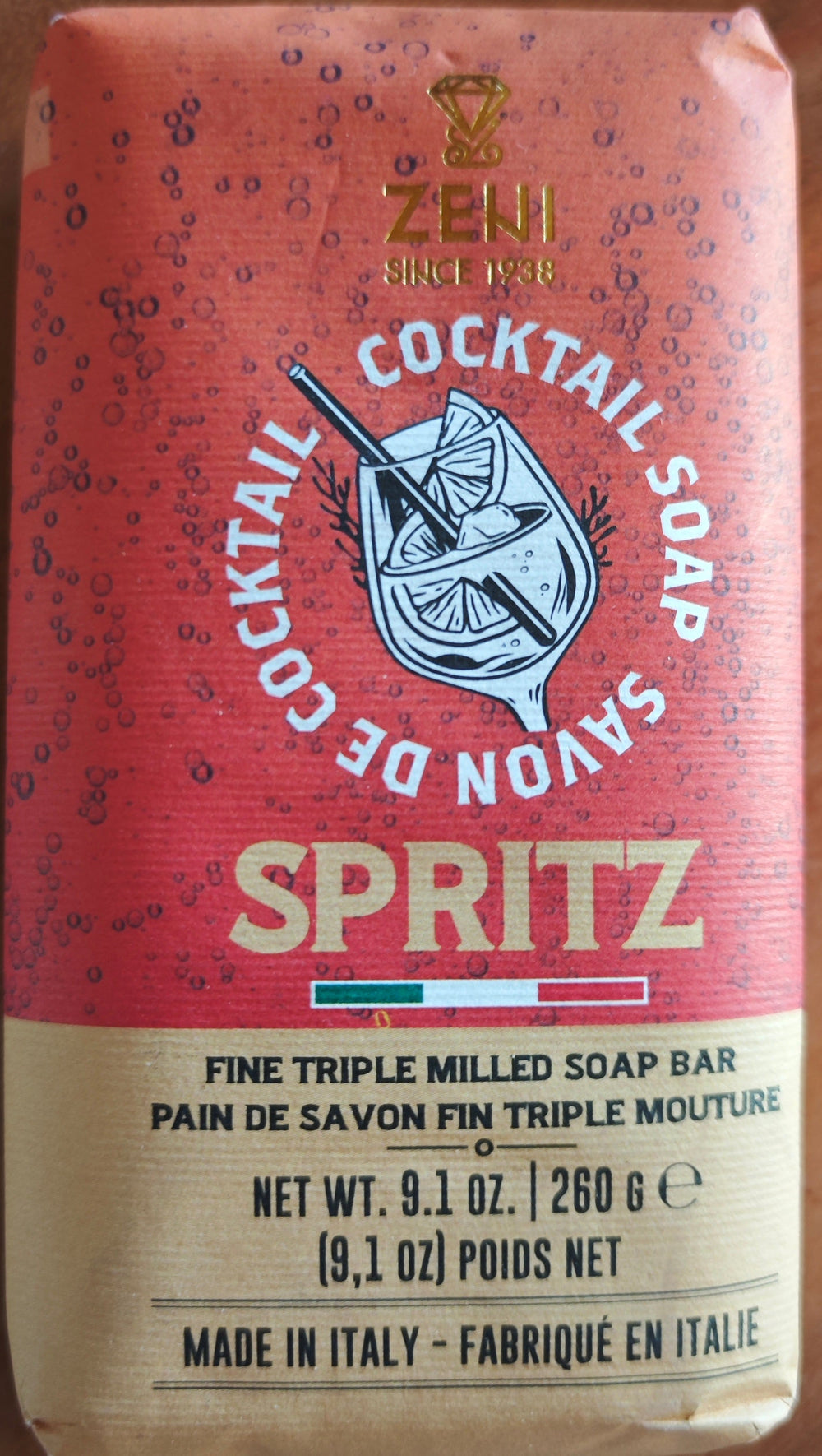 Zeni Seifenserie "Cocktails" , 260 gr. Seifenstück "Spritz"