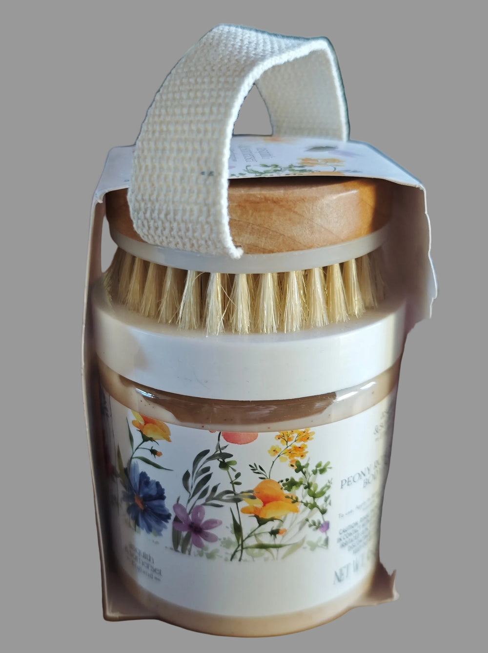 Asquith & Somerset Body Scrub (Körper-Peeling) mit Bürste. "Peony Rose"