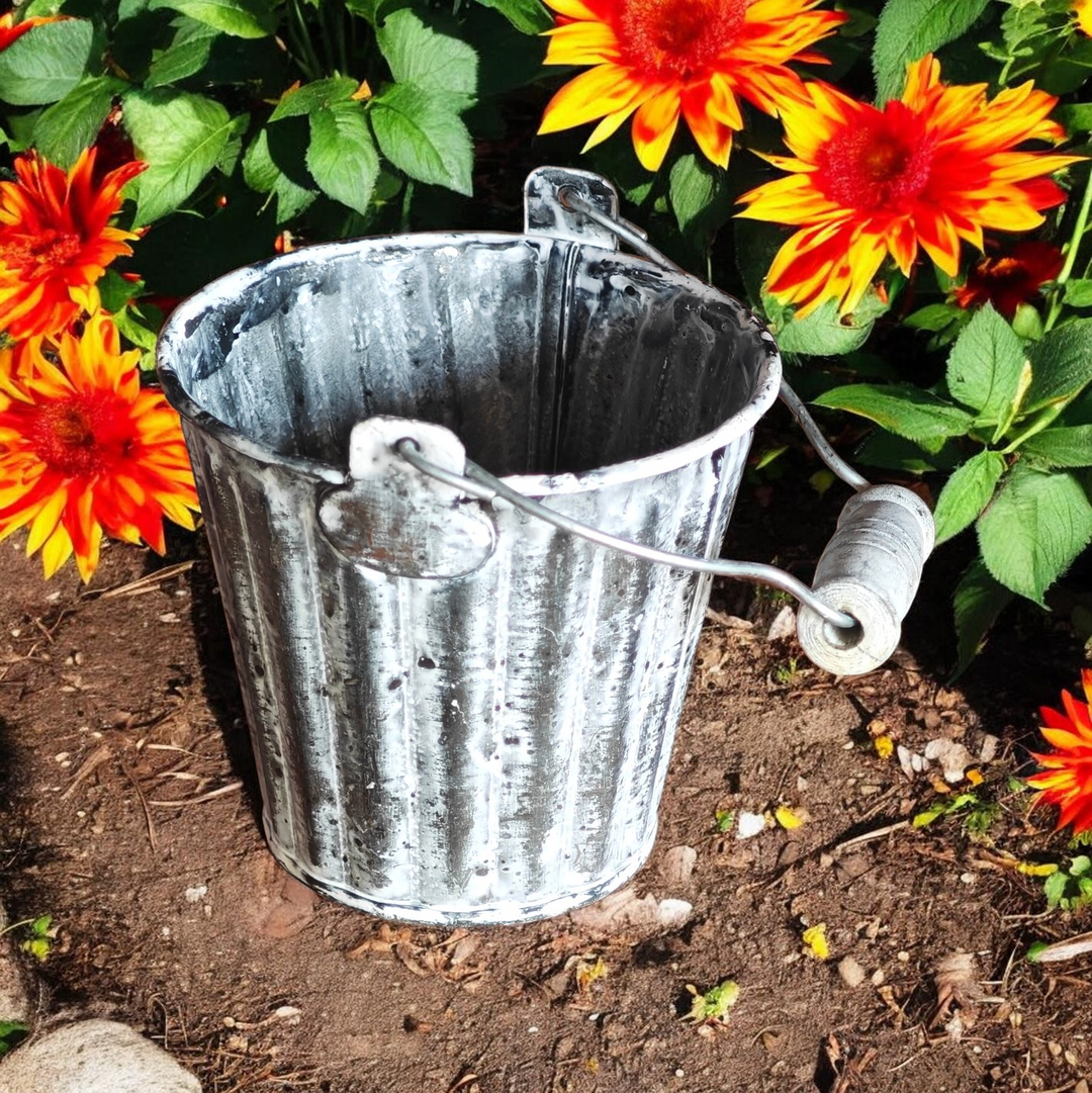 Mini-Pflanz-Töpfchen mit Henkel, grau