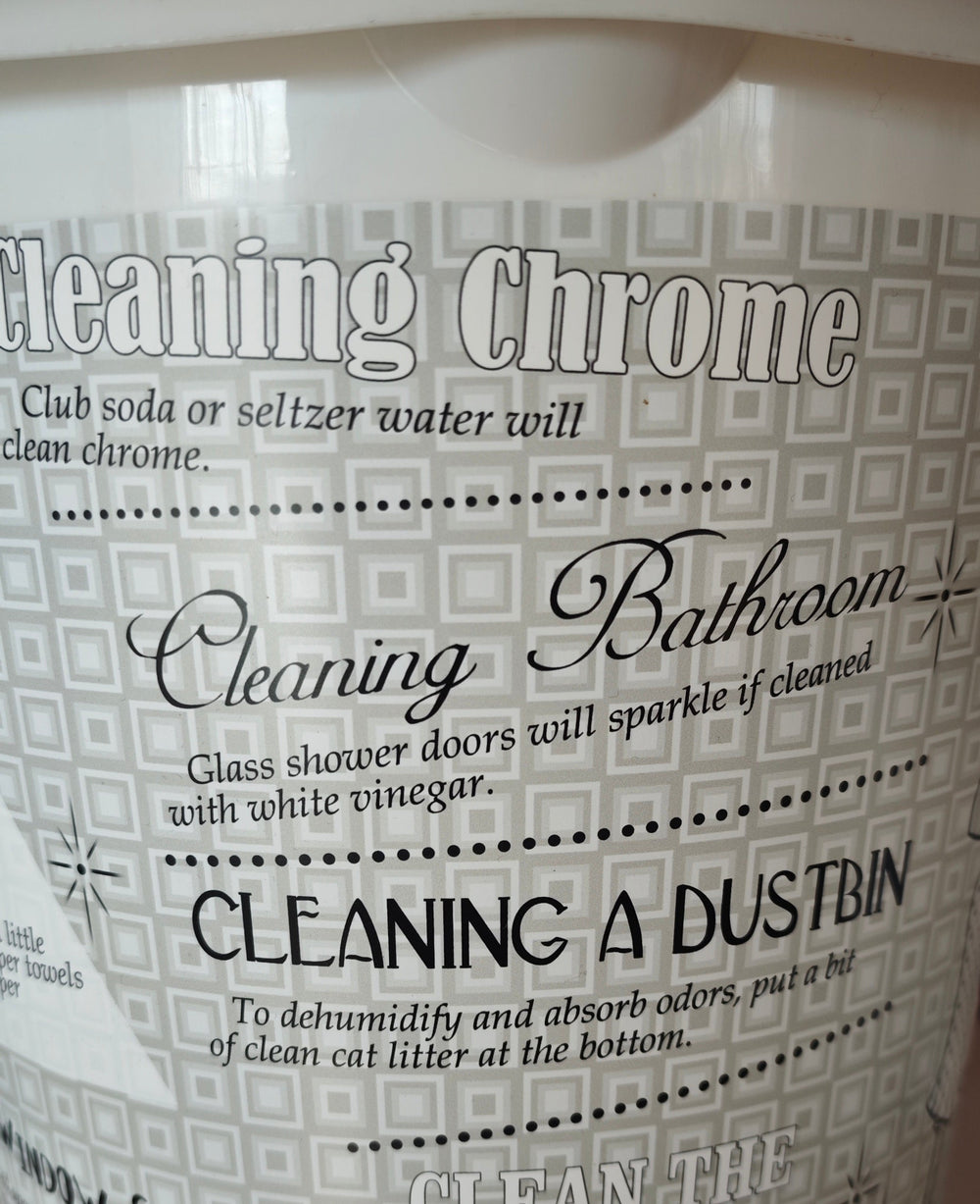 Eimer,  Kunststoff, weiß 10 l mit lustiger Beschriftung "Mummy's cleaning Tips "