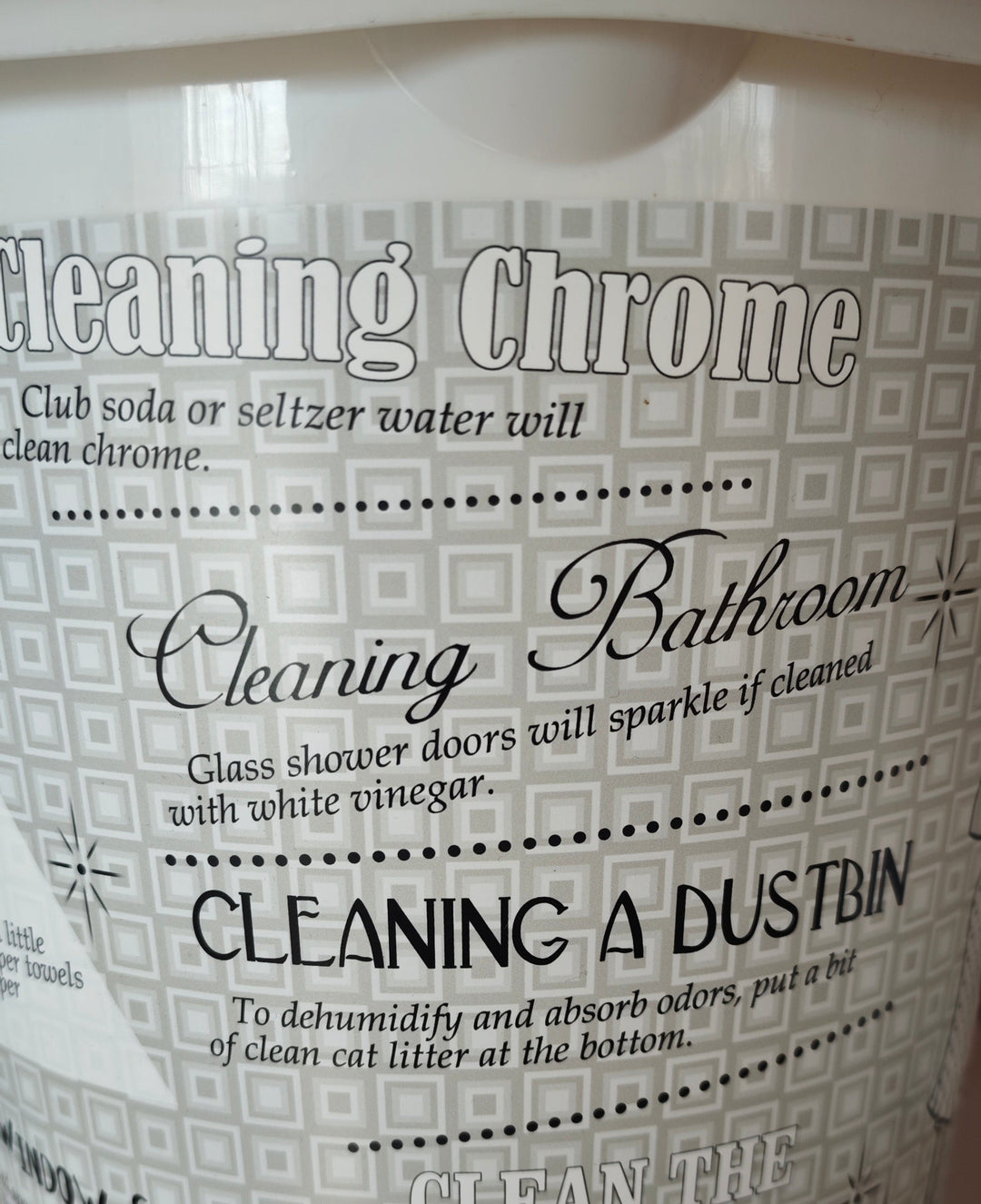 Eimer,  Kunststoff, weiß 10 l mit lustiger Beschriftung "Mummy's cleaning Tips "