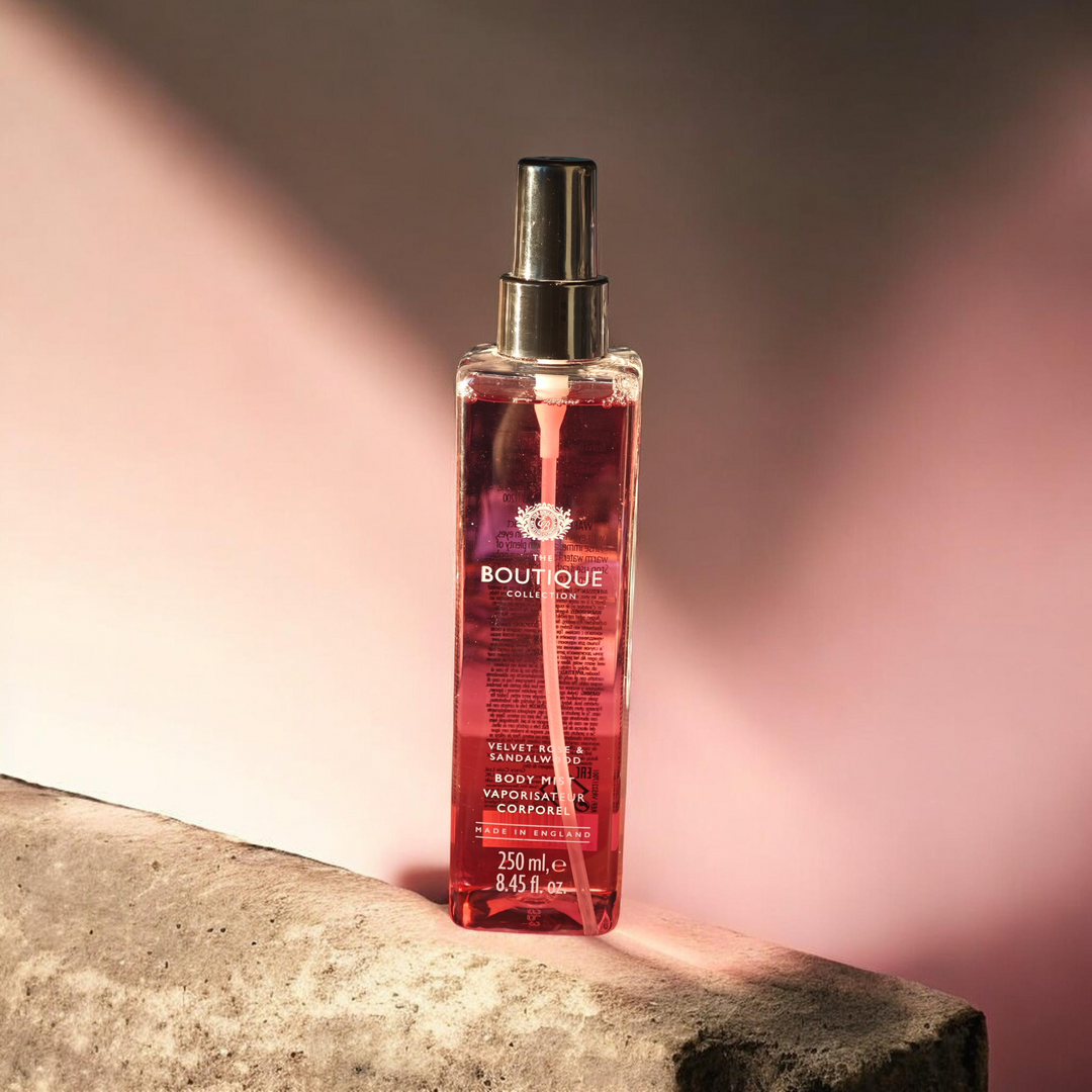 Grace Cole. The Boutique Collection "Velvet Rose & Sandalwood" Moisturizing Body Mist, Spray 250 ml