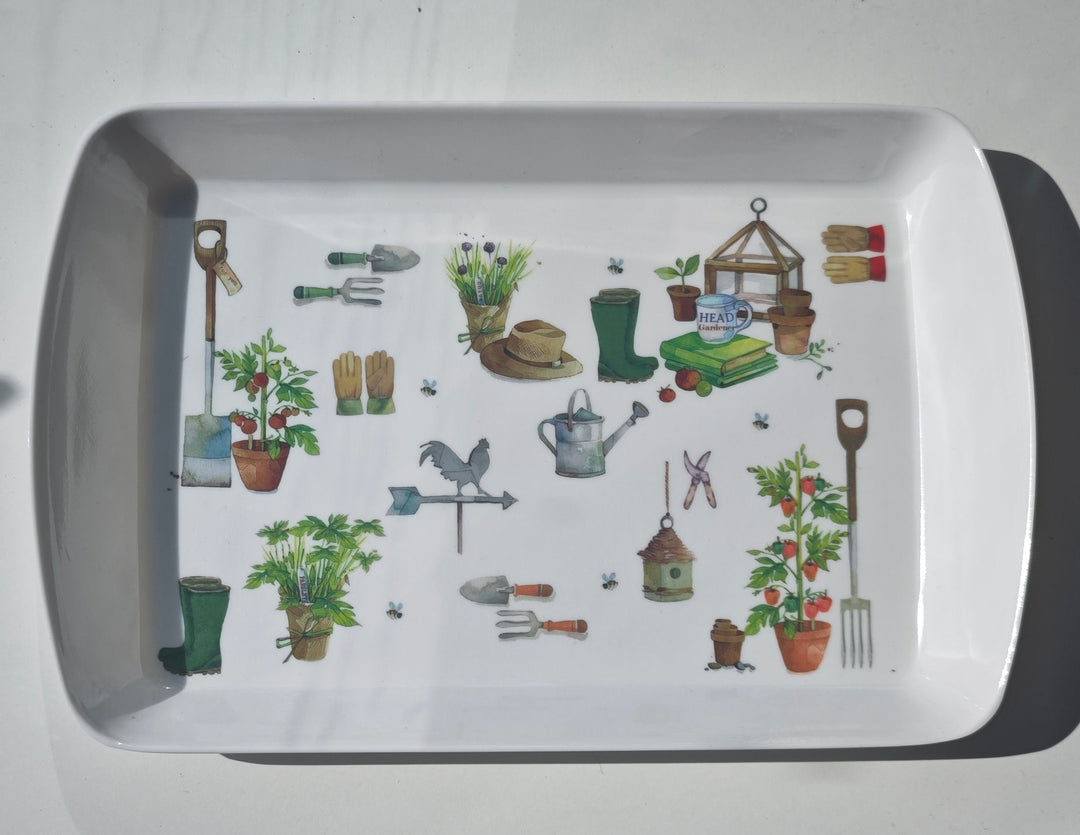 Mini - Tablett mit Garten-Motiven
