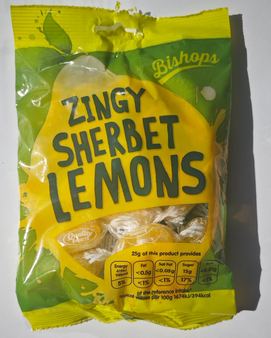 Zingy Sherbet Lemons , Drops , 140 gr. Beutel