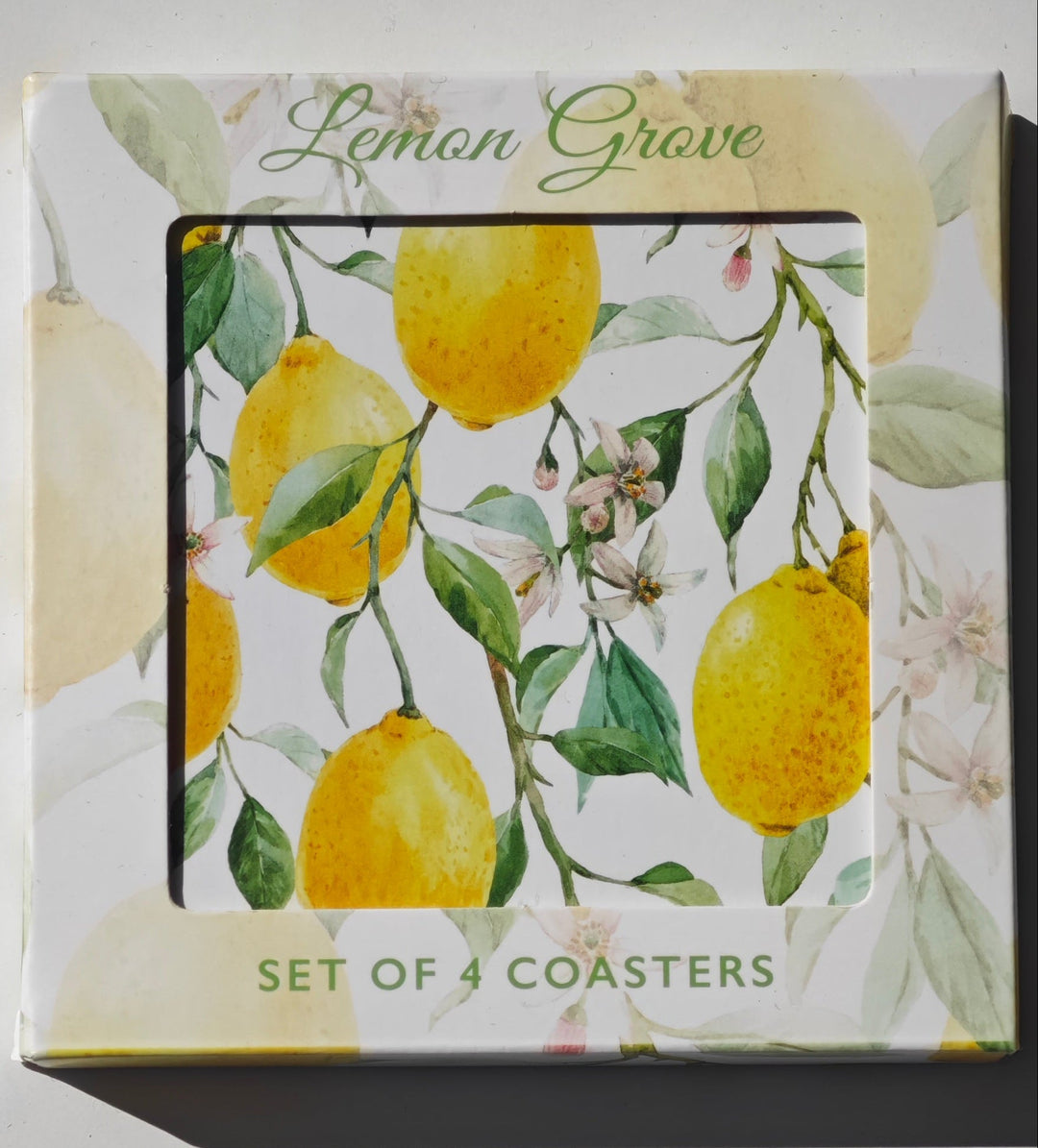 Untersetzer mit Zitronen Motiven, "Lemon Grove", 4er Set