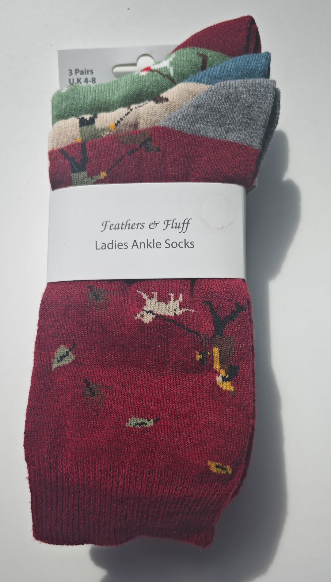 Damen Baumwoll Socken mit Hunde Motiven, 3er Pack 