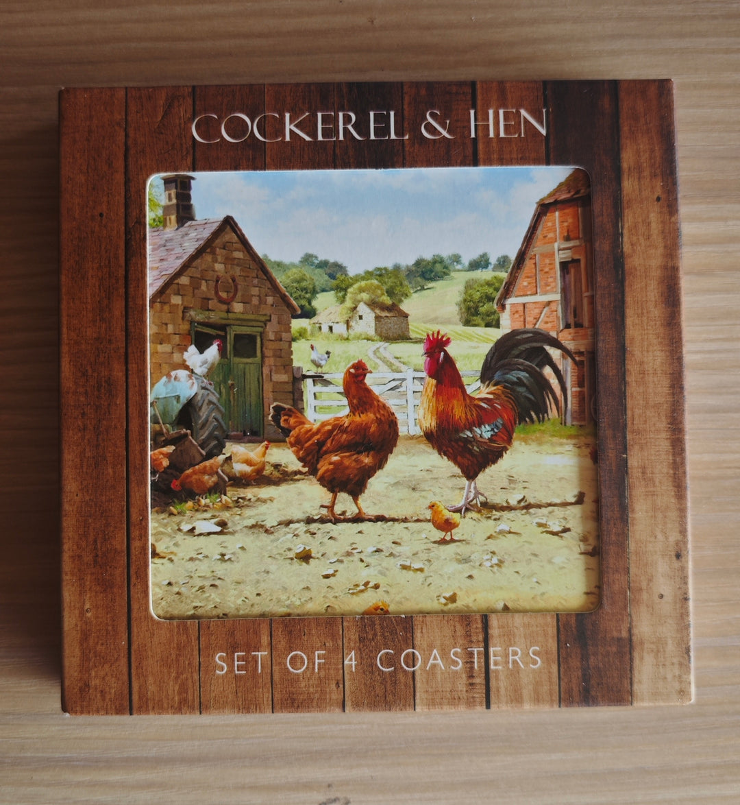 Untersetzer, 4er Set "Cockerel & Hen "