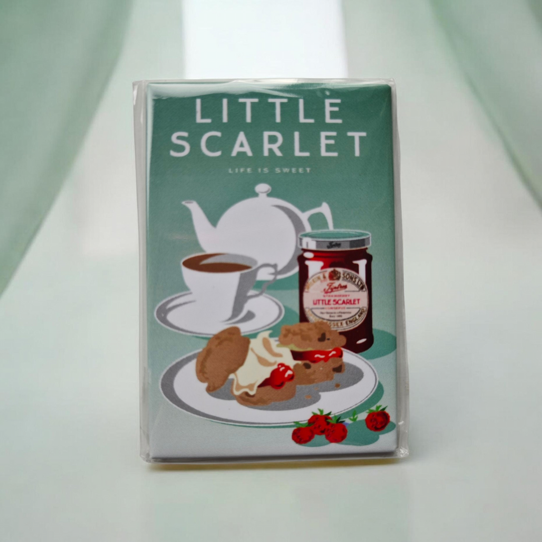 Wilkin & Sons Magnetschild / Kühlschrankmagnet mint , "Little Scarlet"