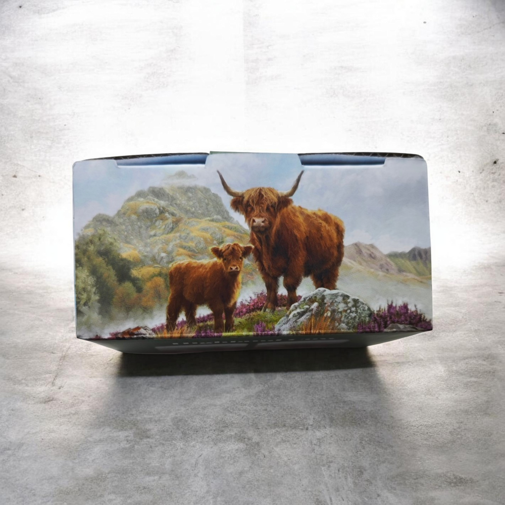 Keramik Salz & Pfeffer streuer mit Highland Cow Motiv