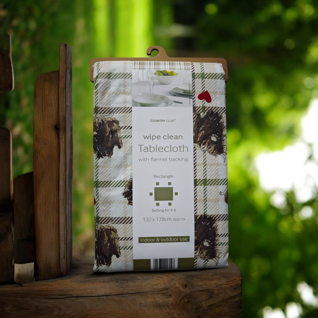 Highland Cow Tischdecke , eckig, Kunststoff abwaschbar