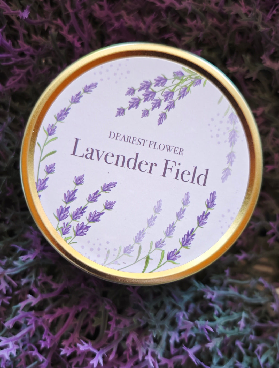 Duftkerze "Lavendel Field"  130 gr. in hübscher Blechdose