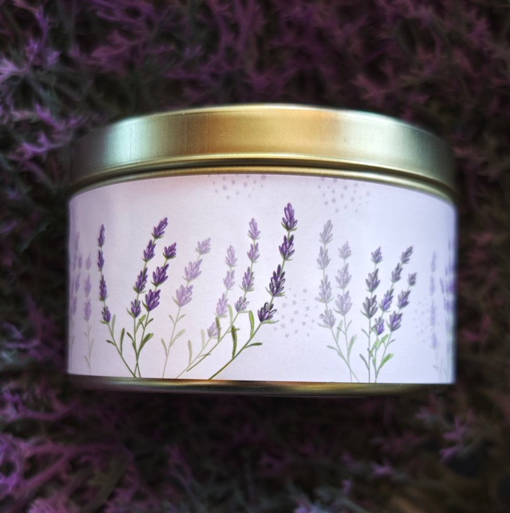 Duftkerze "Lavendel Field"  130 gr. in hübscher Blechdose