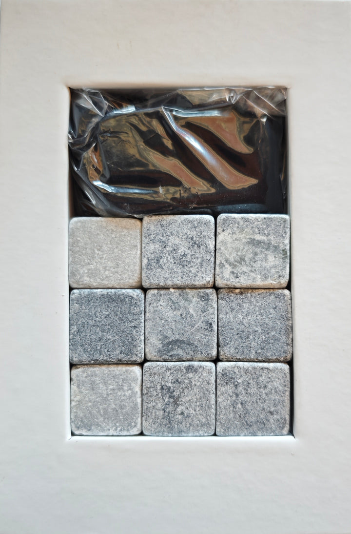 Whisky Kühlsteine, Set mit 9 Steinen und Aufbewahrungsbeutel