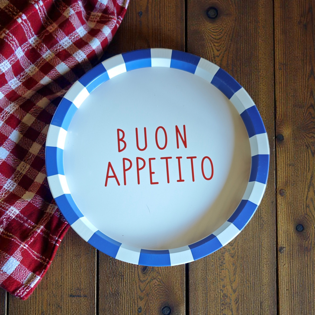 Tablett , Blech, "Buon Appetito" , rund