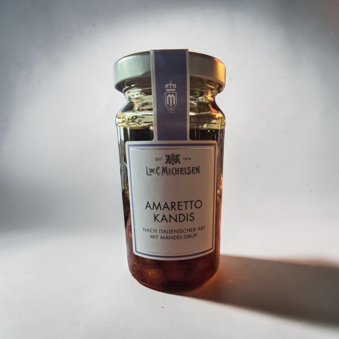 Amaretto Kandis, 250 gr. Glas