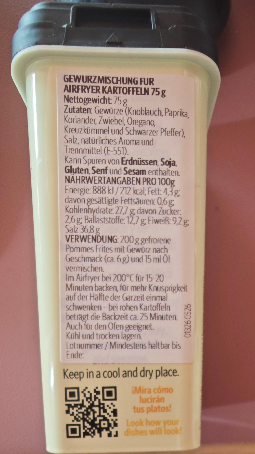 Carmencita Spanische Gewürzmischung für Air Fryer Kartoffeln (Patatas) 75 gr. Dose
