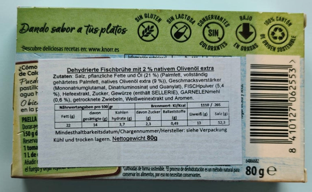 Knorr "Caldo de Pescado",  Brühwürfel für Fischbrühe