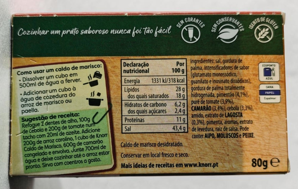 Knorr "Caldo de Marisco",  Brühwürfel für Meeresfrüchtebrühe