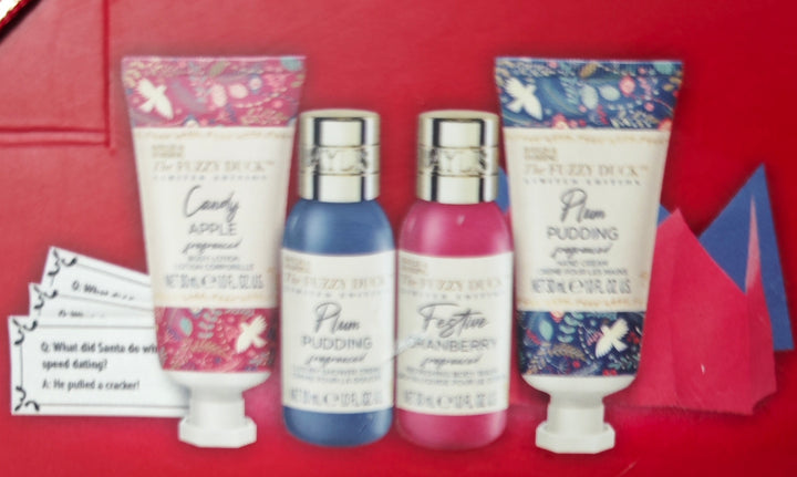 Baylis & Harding aus der "Fuzzy Duck"-Serie Christmas Crackers 4 er Pack .Inhalt