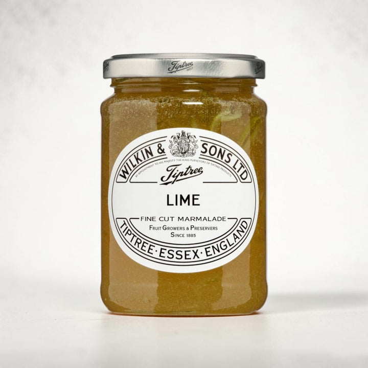 Wilkin & Sons, Tiptree,  Lime  (Limette ) Marmelade, 340 gr Glas KI Info : Bild Original, Hintergrund KI generiert