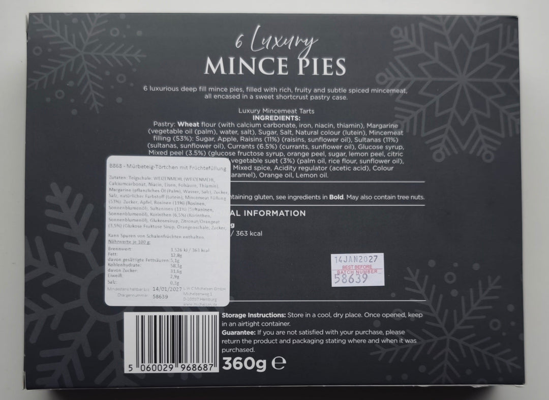 Reids Mince Pies Rückseite