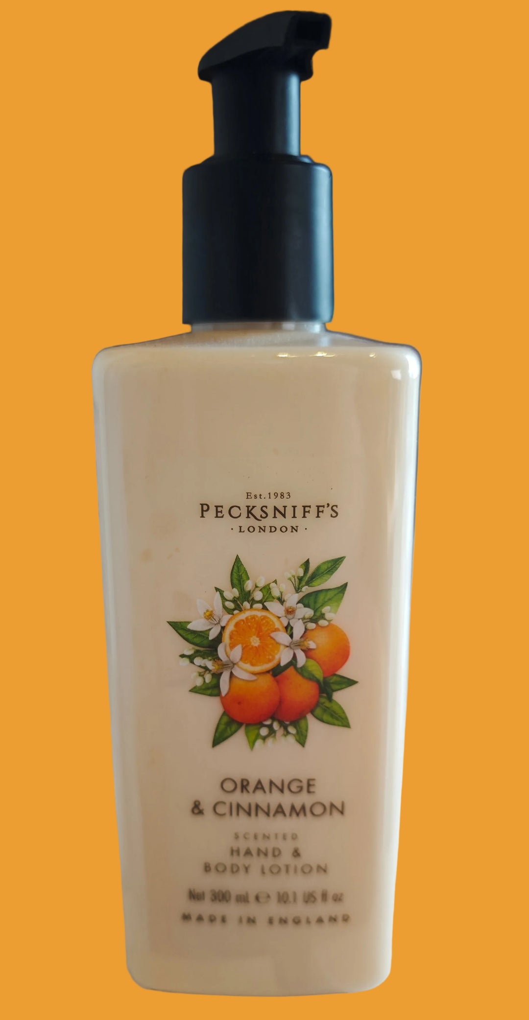 Pecksniffs Orange / Cinnamon Hand & Body Lotion 300 ml . Sale wegen Sortimentsberenigung