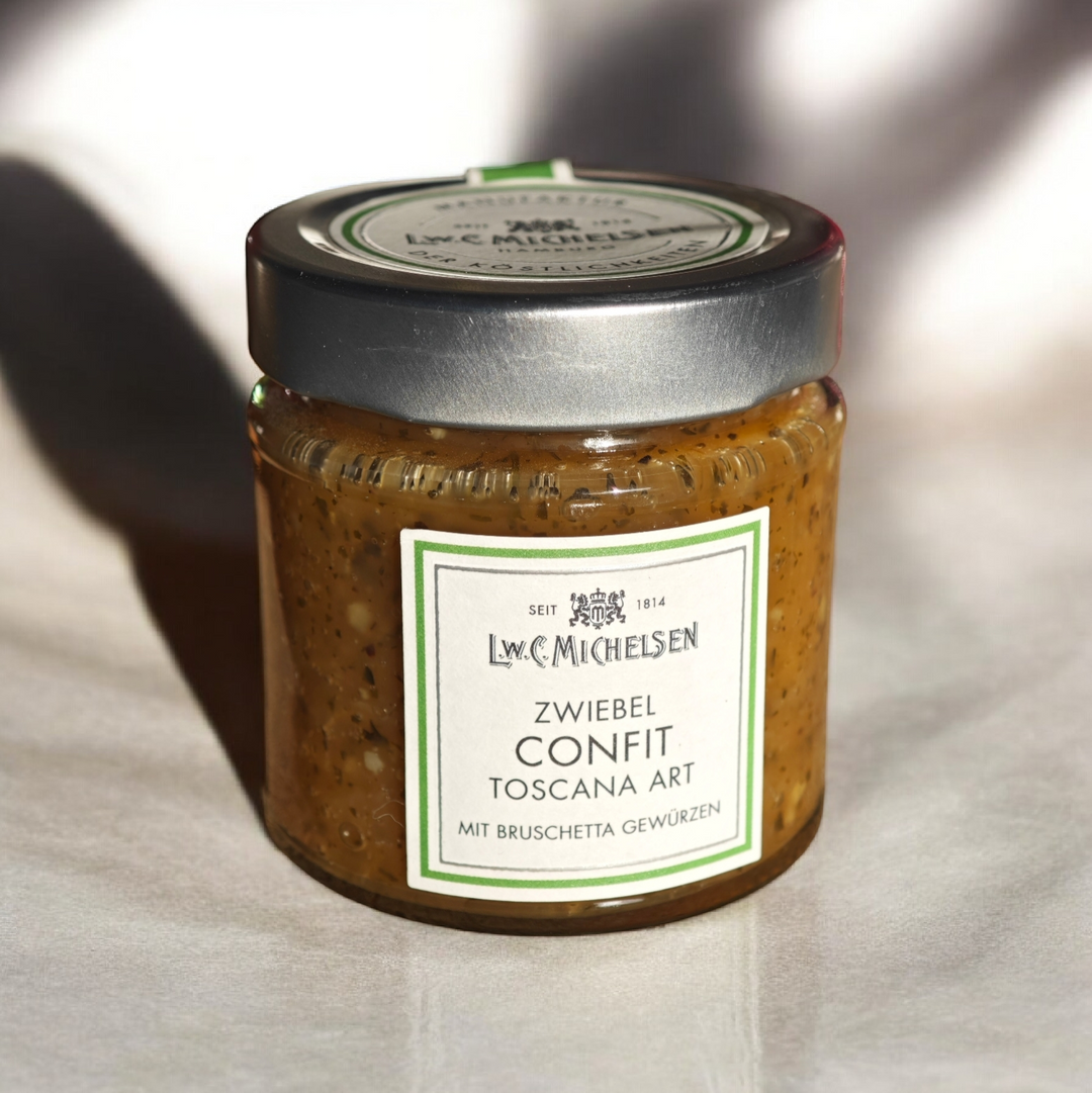Zwiebel Confit Toscana Art mit Bruschetta Gewürzen