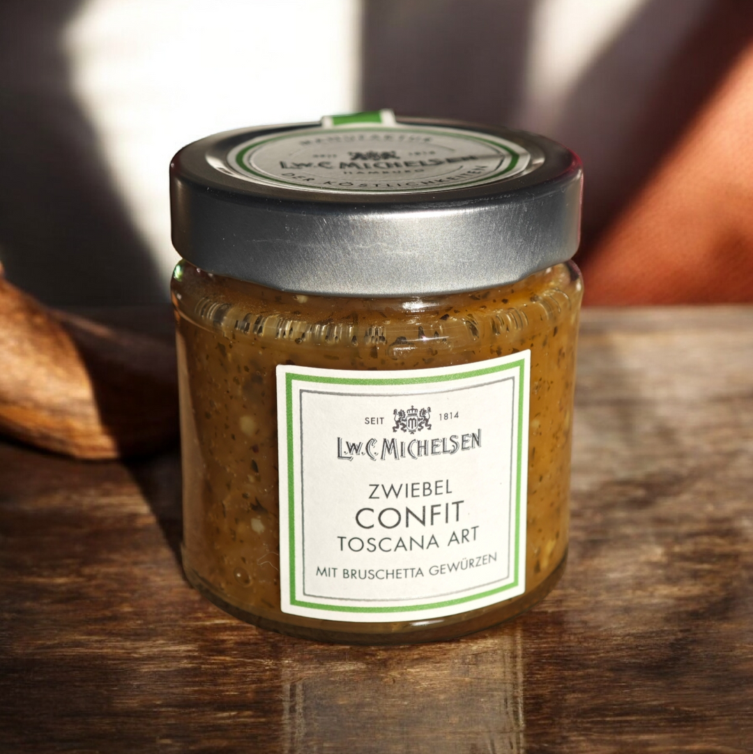 Zwiebel Confit Toscana Art mit Bruschetta Gewürzen
