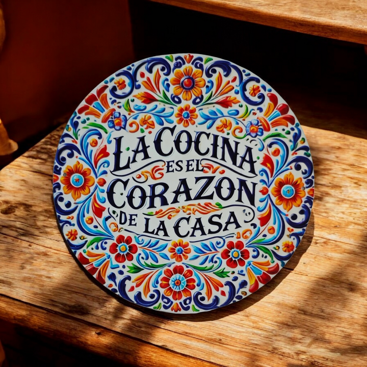 Blechschild " La Cocina es el Corazon de la Casa"