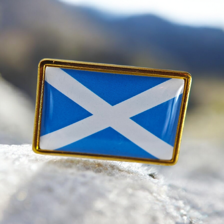 Brosche/Pin/Anstecknadel, "Schottland-Flagge ", goldfarbige Legierung