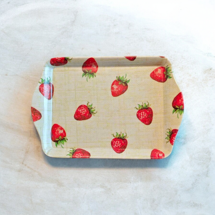 Mini - Tablett mit Erdbeer-Motiv