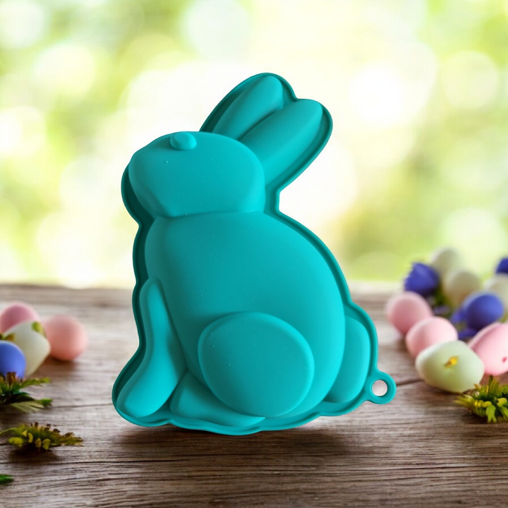 Silikon Kuchenbackform in Form eines Osterhasen, mintgrün