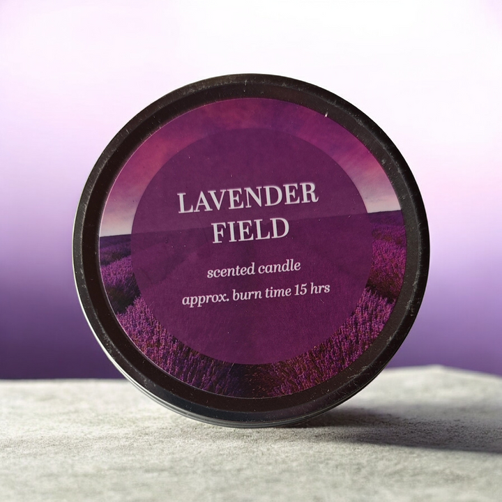 Duftkerze "Lavender Field"  140 gr. in hübscher Blechdose