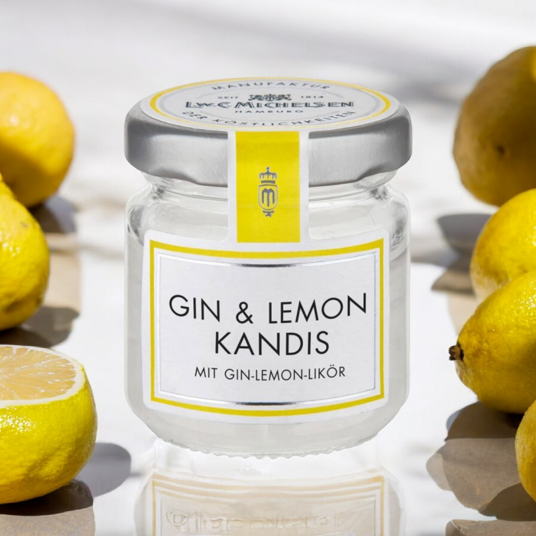 Gin & Lemon Kandis, 50 gr. Glas