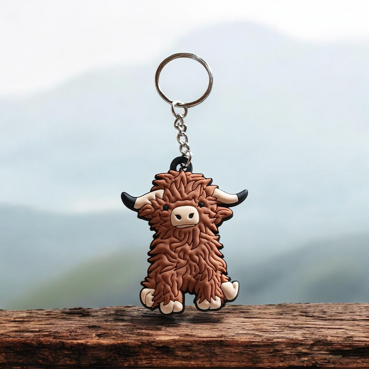 "Highland Cow",  PVC Schlüsselanhänger
