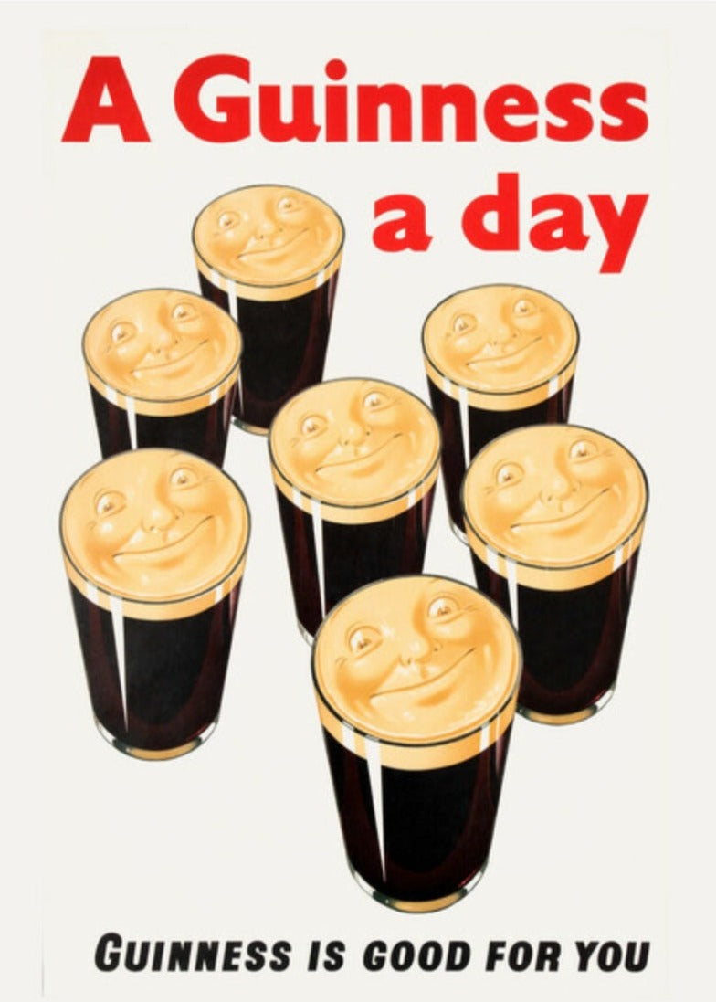 Blechschild  30 cm  x 20 cm mit Beschriftung " A Guinness a day -"Guinness is good for you    Mit 4 vorgebohrten Löchern zum Aufhängen
