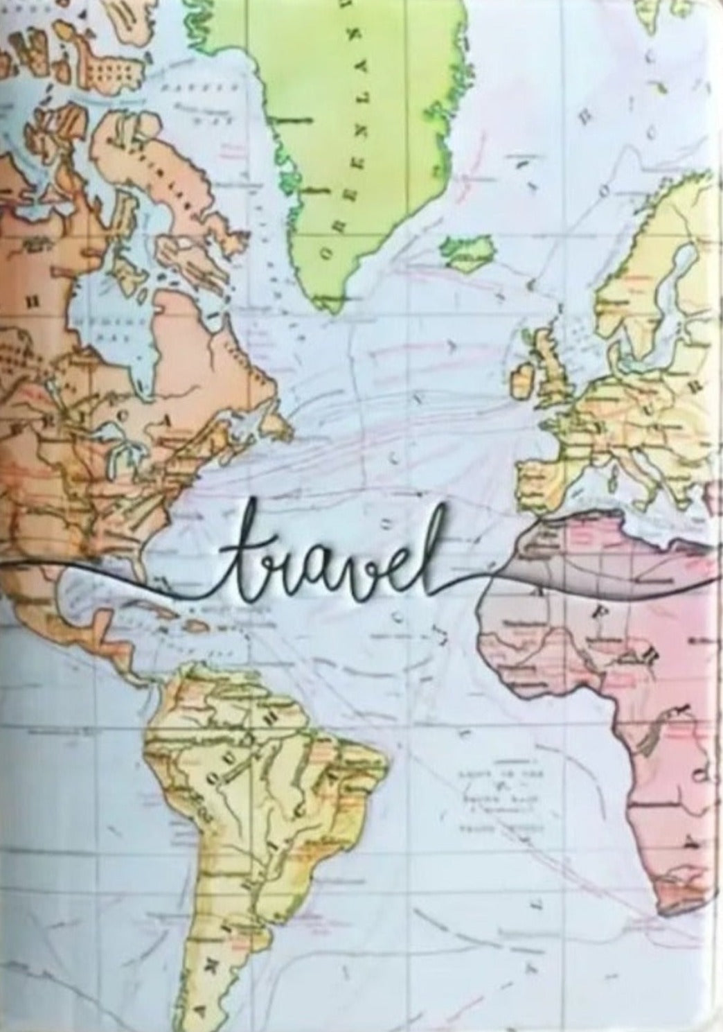 Reisepasshülle mit Weltkarten-Motiv "Travel", PVC