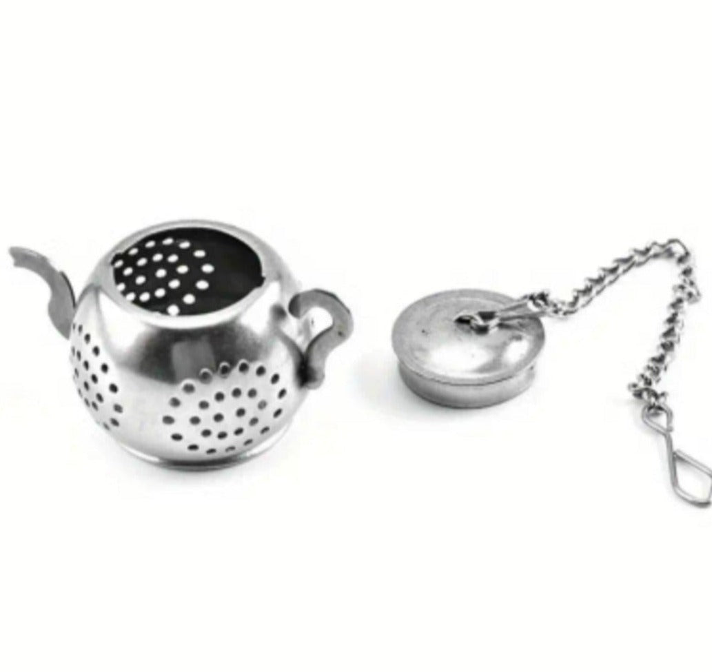 Teesieb /Tee-Ei , Edelstahl ,  in Form einer Teekanne