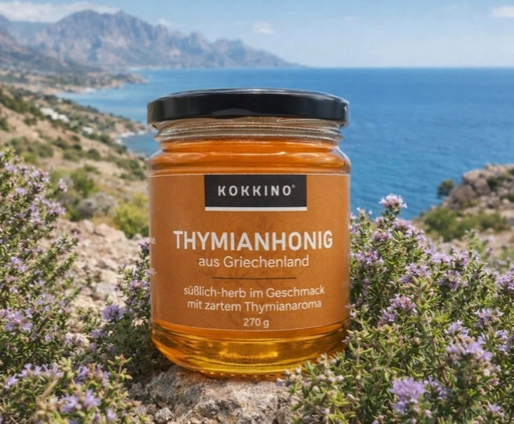 KOKKINO
Thymianhonig aus Kreta, Griechenland
270 gr. Glas. KI INFO