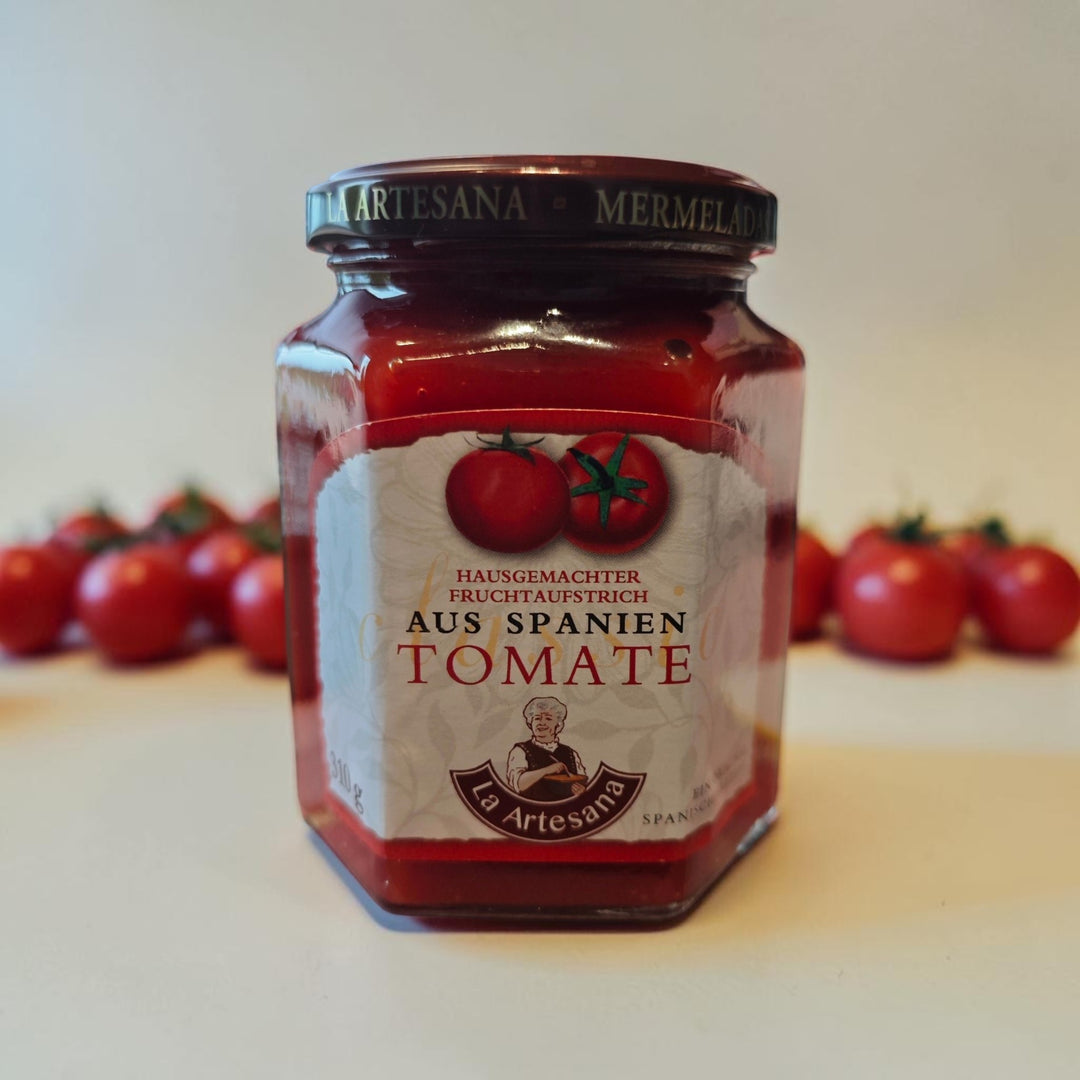 Tomatenaufstrich ( Tomaten-Marmelade) aus Spanien. La Artesana , 310 gr. Glas